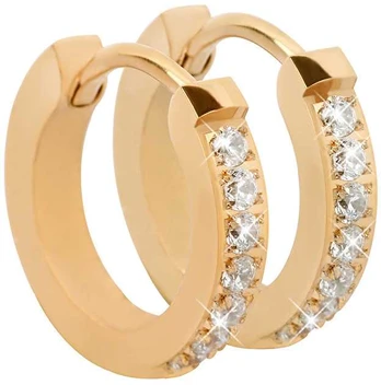 Troli Gold-plated steel earrings with crystals