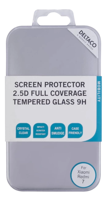 DELTACO screen protector for Xiaomi Redmi 7, 2.5D tempered glass, 9H hardnessTempered glass screen p