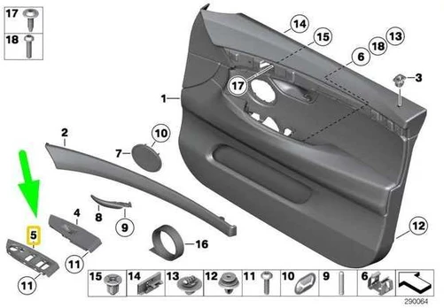 Bmw 5 F07 Gt Switch Module Trim Cover Originalus 51417232537
