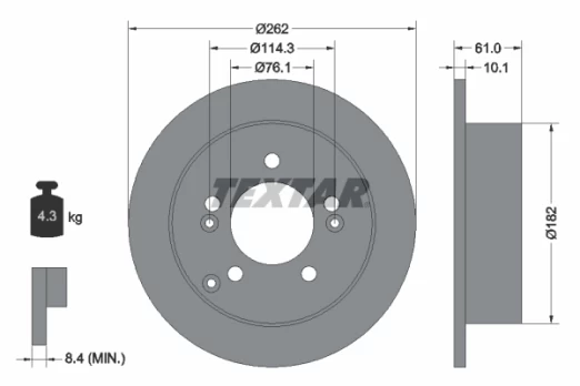 TEXTAR 92156803 Brake Disc