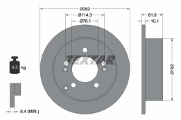 TEXTAR 92156803 Brake Disc kaina