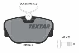 Stabdžių trinkelių rinkinys, diskinis stabdys TEXTAR 2117302 kaina