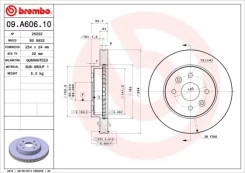 Stabdžių diskas BREMBO 09.A606.10 kaina