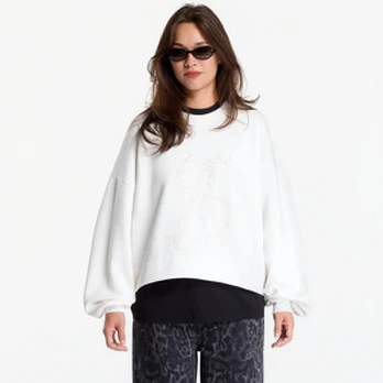 AllSaints Reflex Lila Sweat Optic White - Dydis M (W048JF OPTIC WHITE Džemperiai)