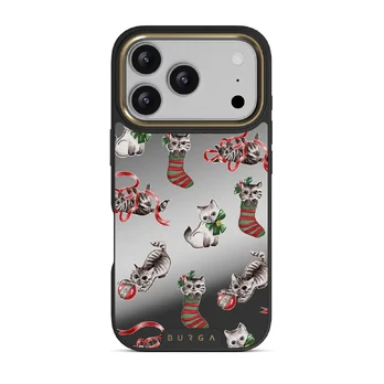 Merry Kitty - iPhone 17 Pro Case, Elite Mirror Dark (MagSafe) / Gold
