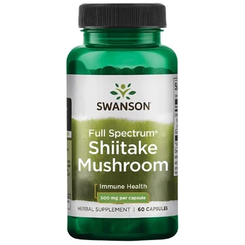 Swanson SHIITAKE 500 mg , 60 kapsulių