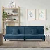 Sofa-lova, mėlynos spalvos, aksomas kaina