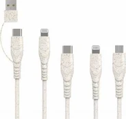 USB laidas BIOnd USB-A + USB-C - USB-C + microUSB + 2x Lightning 1,2 m baltas (BIO-51-UNI)