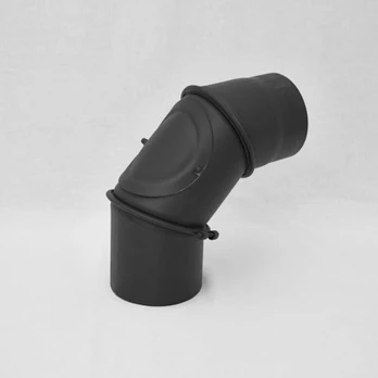 Dūmtraukio alkūnė Vulcano Plus 90°, juoda, 150 mm, 40 cm, 0 - 90 °