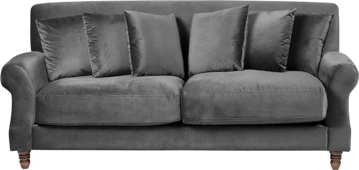 Beliani Dvivietė sofa EIKE aksominė pilka