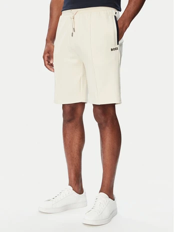 BOSS Sportiniai šortai Sense 50566917 Kreminė Regular Fit