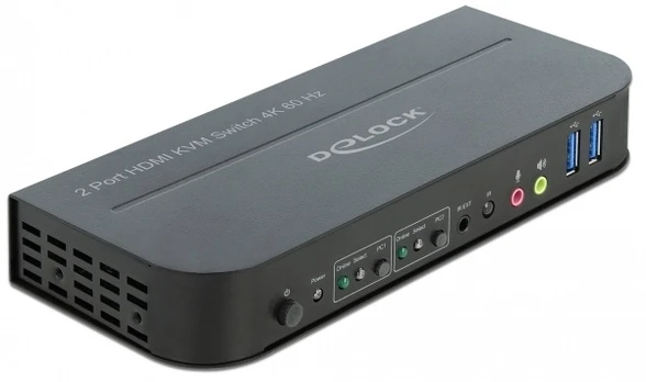 DELOCK HDMI KVM Switch 4K 60Hz mit USB 3.0 & Audio