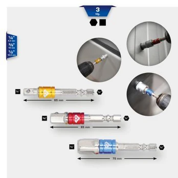 Keturbriaunių adapterių antgalių rinkinys KS TOOLS BT053003