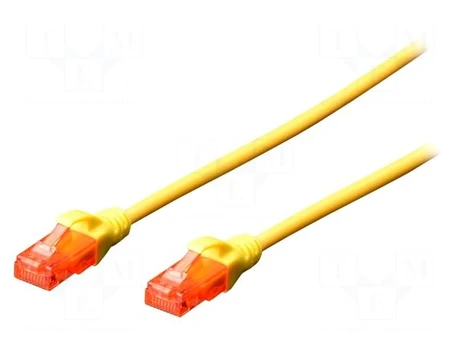 Patch cord | U/UTP | 6 | stranded | Cu | LSZH | yellow | 5m | 26AWG