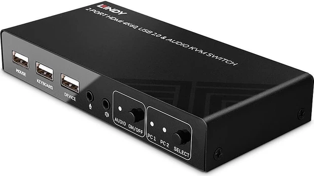 Lindy 2 Port HDMI 4K60, USB 2.0 & Audio KVM Switch