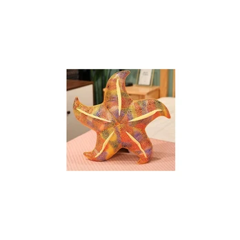 Lean Toys Mascot Plush Starfish Geltona Pillow 45 cm