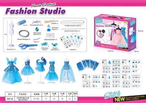 Roger Mėlyna Little Designer Kit, Mėlyna Materials + Accessories