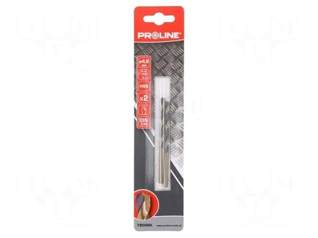 Drill bit | for metal | Ø: 4.8mm | high speed steel | 2pcs | blister