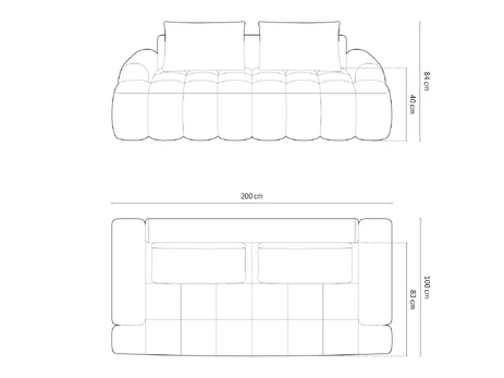 Sofa, "Linz", 3 Seats, 200x100x84 Made in Europe