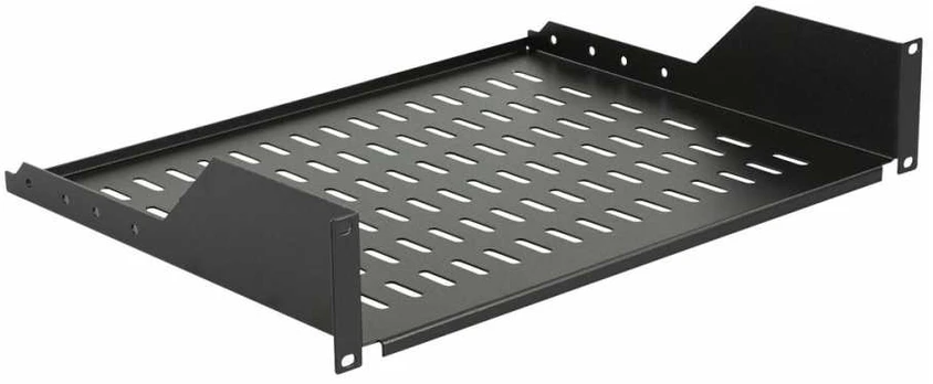 Lanview 2U 19" D=350mm RACK MOUNT SHELF Juodas
