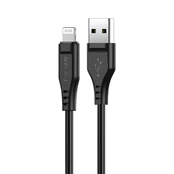 „Acefast Lightning“ prie USB 1,2 m 2,4 A MFI kabelis „Apple Black“. kaina