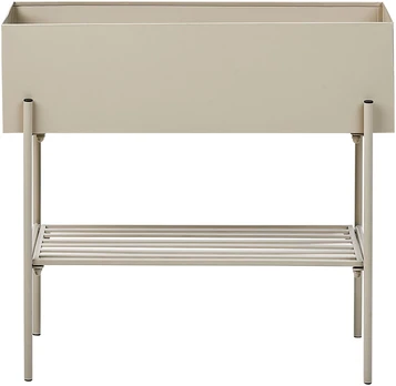 Beliani VINCA 70 cm metalinis vazonas ant kojelių, smėlio spalvos