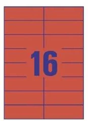 Avery Zweckform Avery Universal Labels, Raudona 105x37mm, 105 x 37, 1600 pc(s), 100 sheets