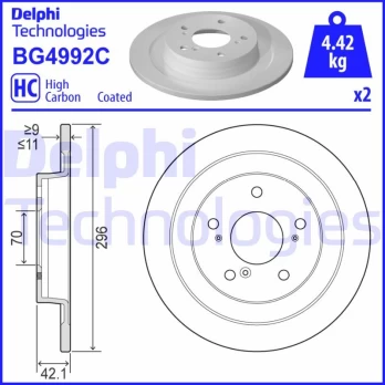 Stabdžių diskas DELPHI BG4992C