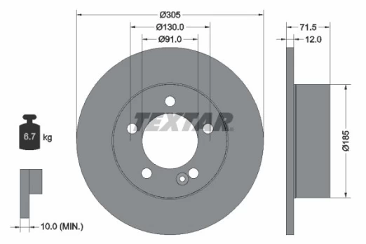 TEXTAR 92228800 Brake Disc