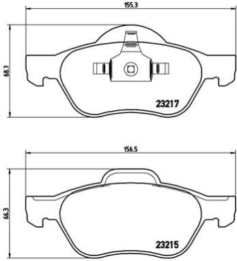 Stabdžių trinkelių rinkinys, diskinis stabdys BREMBO P 68 048