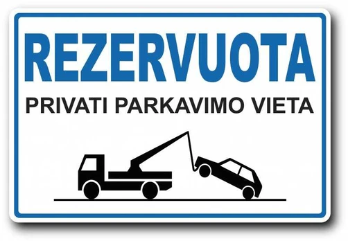 Plastikinė lentelė REZERVUOTA 200x300mm