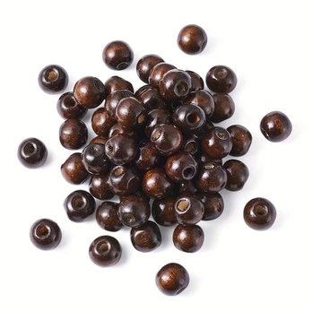 Mediniai karoliukai, 08 Coconut Brown 100PCS