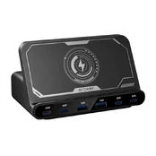 Blitzwolf BW-S27 160W, 2xUSB-A, 4xUSB-C, 15W wireless charger (black) kaina