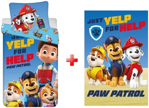 „Pat Patrol“ patalynės ir vilnos antklodės rinkinys