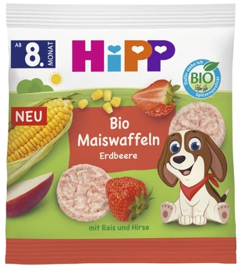 HiPP ekologiški paplotėliai su braškėmis, nuo 8 mėn., 23 g., 30951