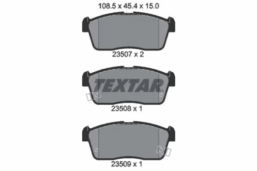 Stabdžių trinkelių rinkinys, diskinis stabdys TEXTAR 2350701