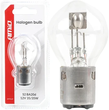 Żarówka halogenowa s2 12v 35/35w ba20d blister amio-04919