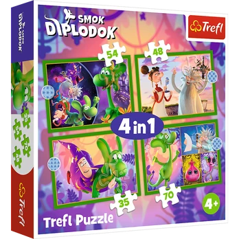 TREFL Diplodocus 4 dėlionių rinkinys