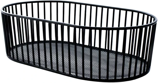 Oval basket, 34x20 cm, juodas