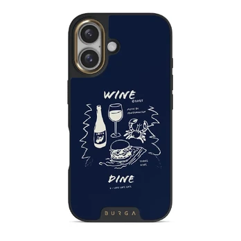 Wine & Dine - iPhone 16 Case, Elite Dark (MagSafe) / Gold