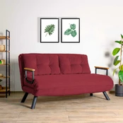 Hanah Home 2 vietų sofa-lova Sando 2-Seater - Maroon kaina