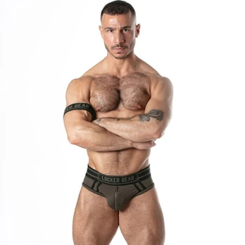 LOCKER GEAR - SPORT MESH JOCK BRIEF KHAKI S