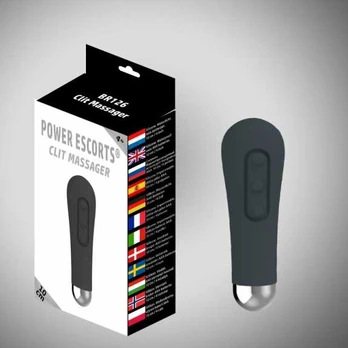 Power Escorts Clit massager juodas clit massager 10 cm / 4 inch rechargeable
