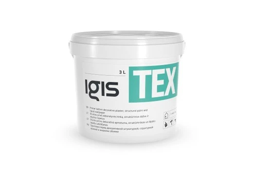 Gruntas prieš dekoratyvinį tinką ir skystus tapetus IGIS TEX, 3 l