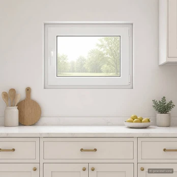 Požeminio lango RISOR 80 x 55 cm PVC ir stiklas