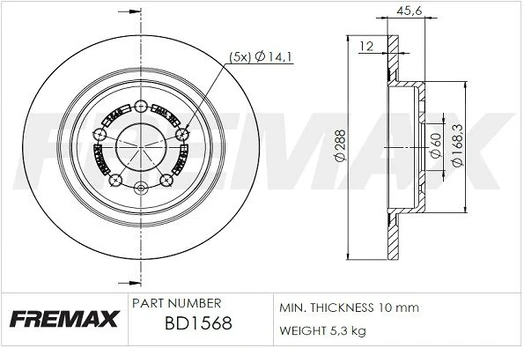 Stabdžių diskas FREMAX BD-1568