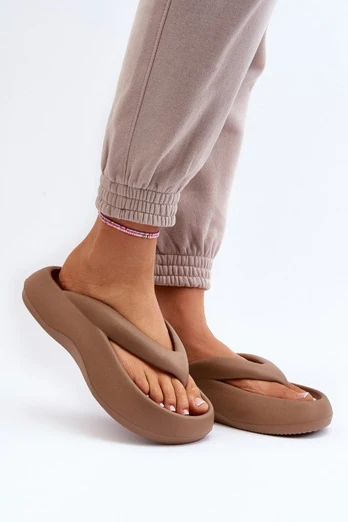 Moteriškos putplasčio šlepetės Khaki Roux