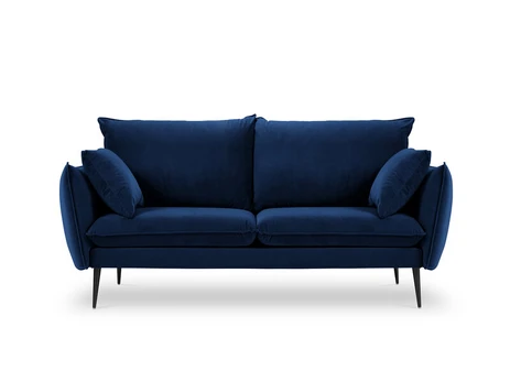 Dvivietė aksominė sofa Milo Casa Elio, mėlyna/juoda