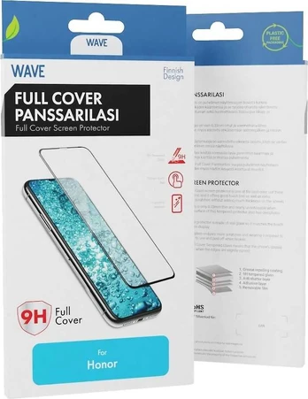 Wave Full Cover -panssarilasi, Honor 200 Smart, musta kehys