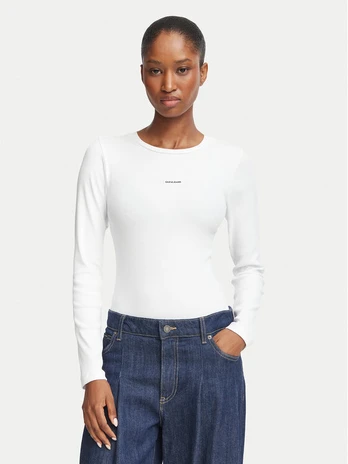 Guess Jeans Palaidinė W6BP05 K5470 Balta Slim Fit